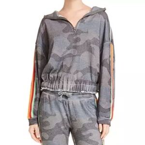 Vintage Havana Rainbow Stripe Camo Sweatshirt NWT Quarter Zip Colorful Pride